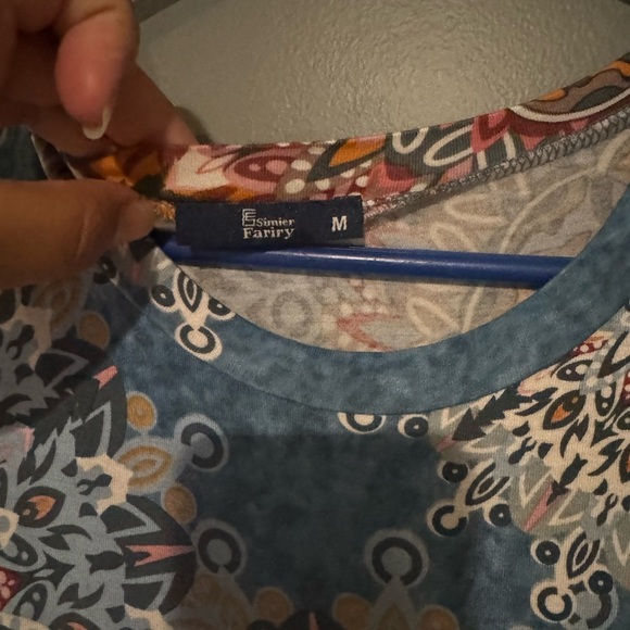 Blue and Orange Maxi Skirt‎ Set for Cocktail - Picture 9 of 10